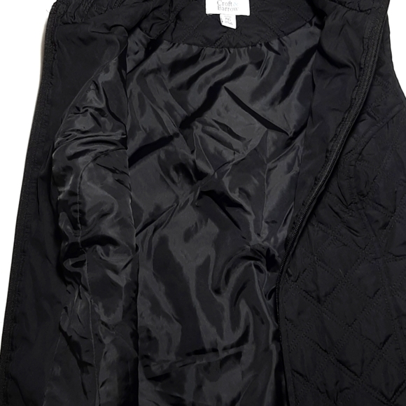 Vest Quilted Pockets Zipper Closure Black Color Size XSP CROFT & BARROW - Picture 4 of 10
